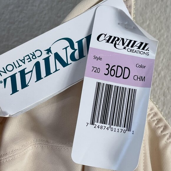 Carnival Creations Camisole Longline Bra Womens 36DD Beige Full Figure Style 720 - Picture 4 of 9